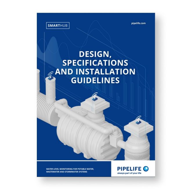 Cover of brochure depicting level monitoring in stormwater management system